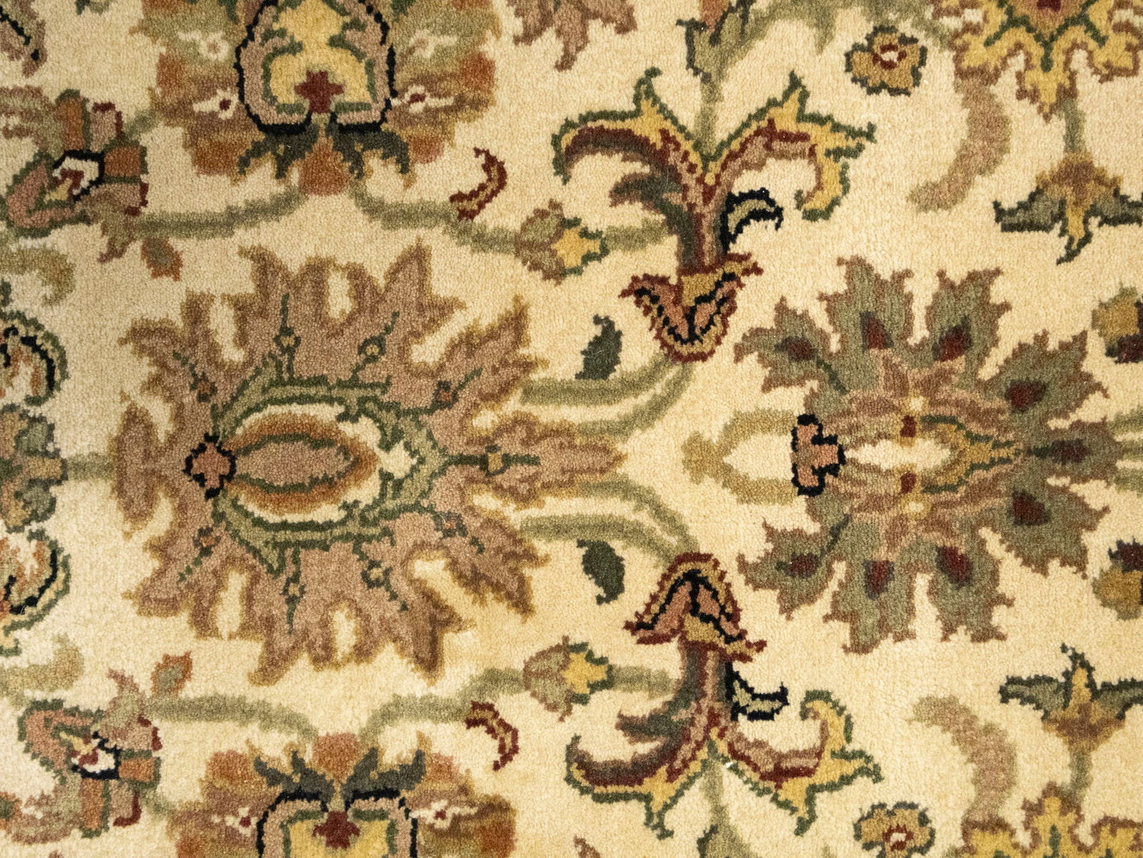 Cream Floral Classic 2'7X12 Agra Jaipur Oriental Runner Rug - 8