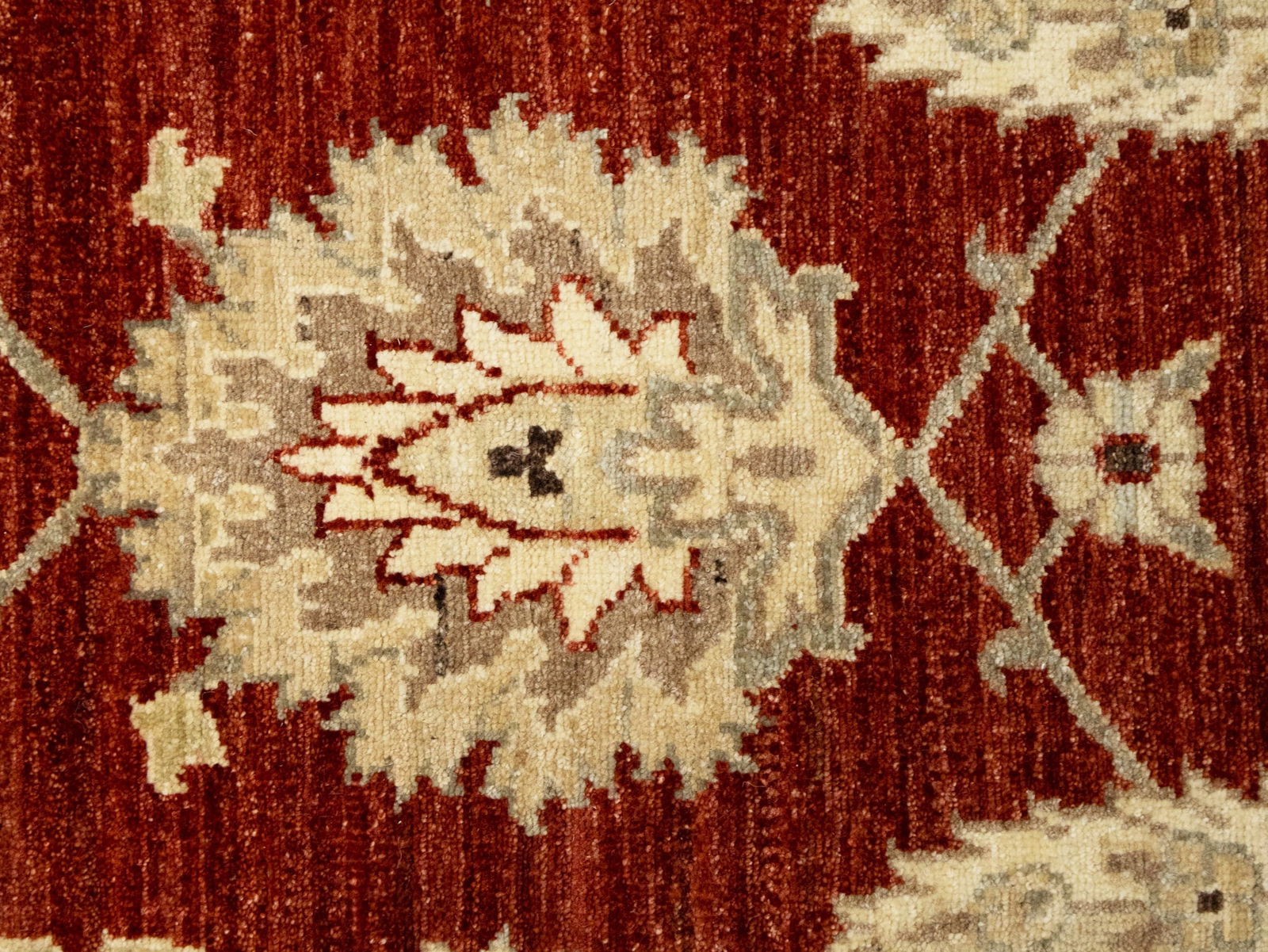 Scarlet Red Floral 3X9 Peshawar Pakistan Oriental Runner Rug - 10