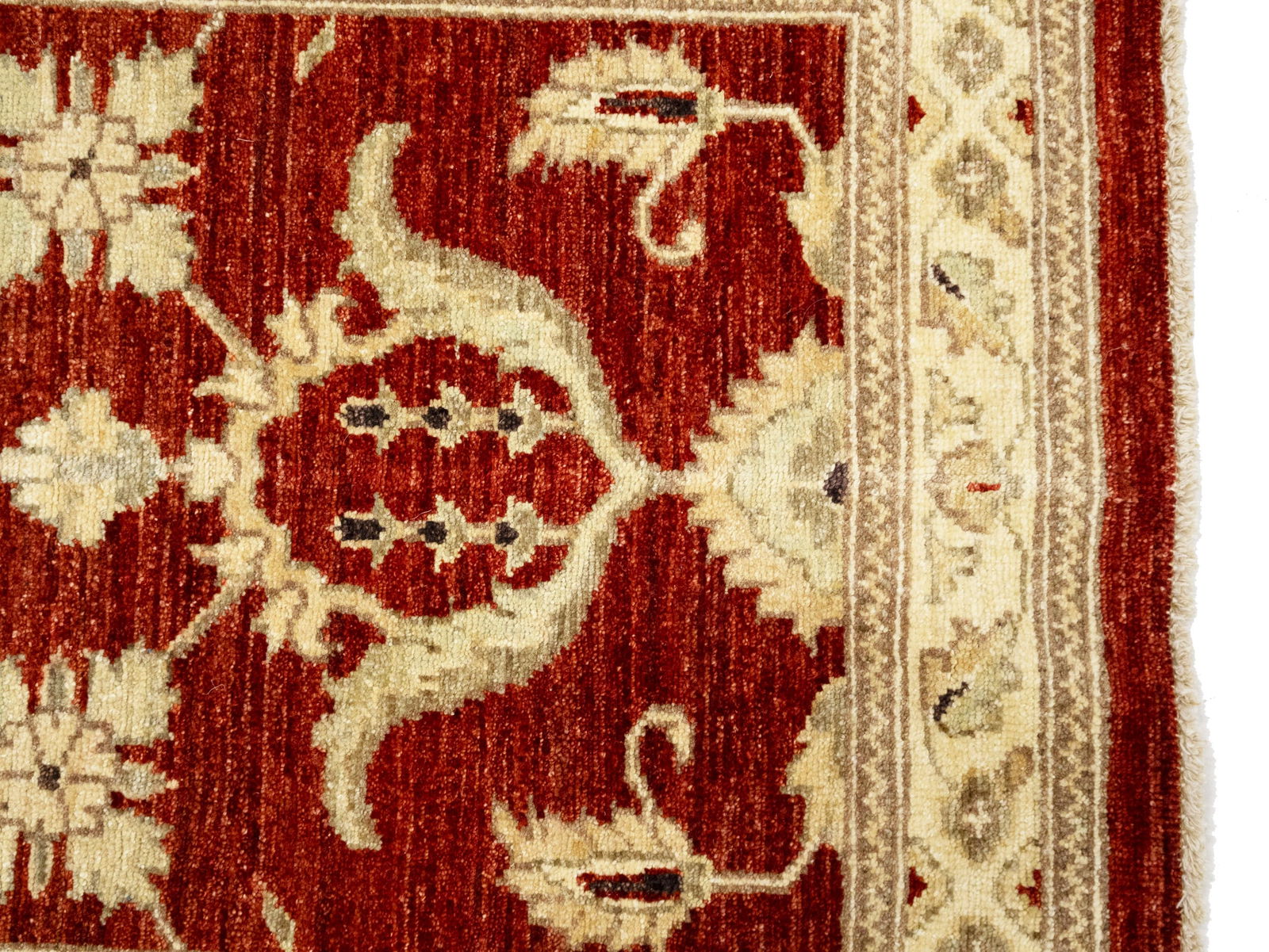 Scarlet Red Floral 3X9 Peshawar Pakistan Oriental Runner Rug - 9