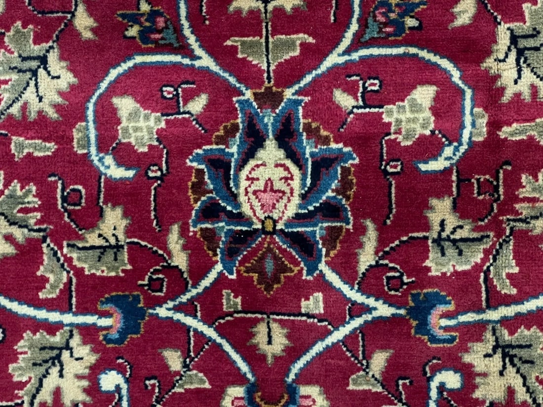 Hand Knotted Persian Kashmar Rug Magenta Red Wool 9'10" x 12'9" Area Carpet - 11