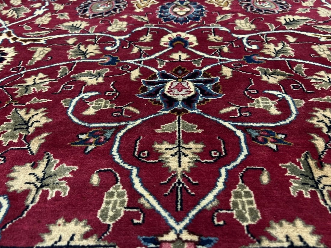 Hand Knotted Persian Kashmar Rug Magenta Red Wool 9'10" x 12'9" Area Carpet - 13