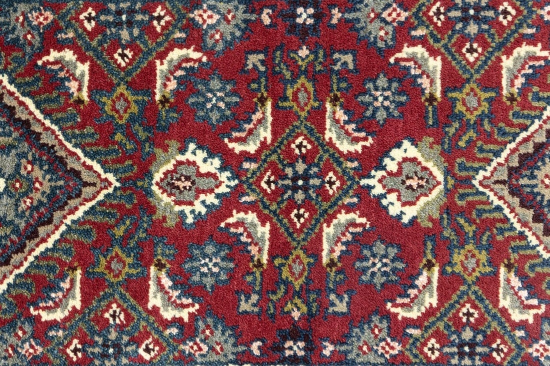 Red Floral Tribal 3X10 Indo-Bidjar Oriental Runner Rug - 10