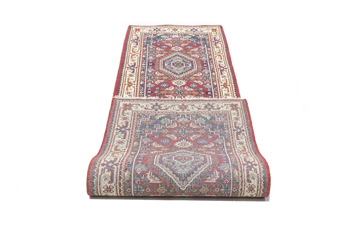 Red Floral Tribal 3X10 Indo-Bidjar Oriental Runner Rug - 15