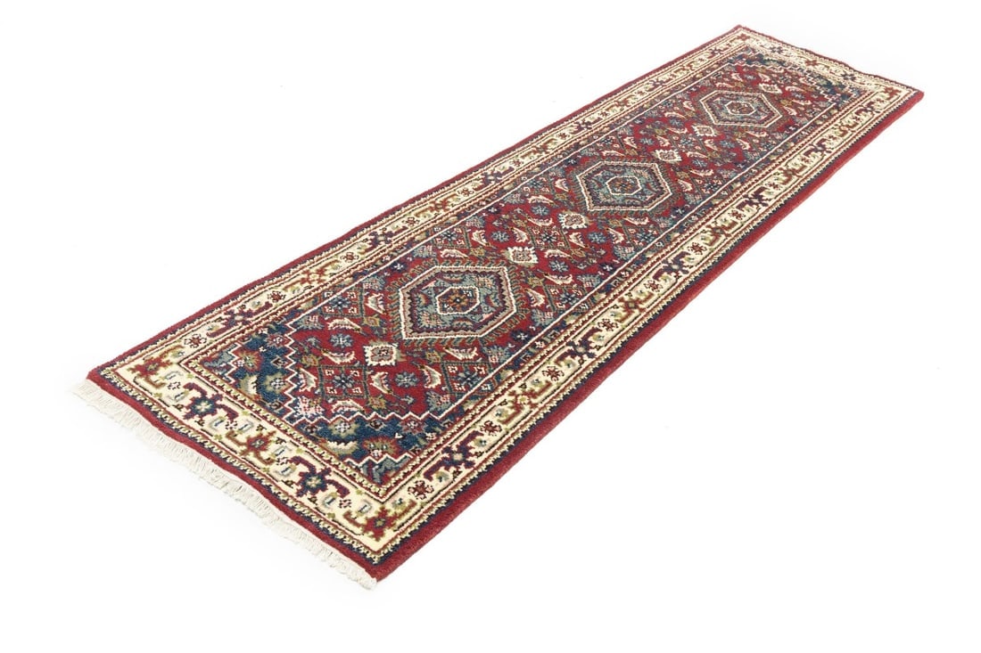 Red Floral Tribal 3X10 Indo-Bidjar Oriental Runner Rug - 4