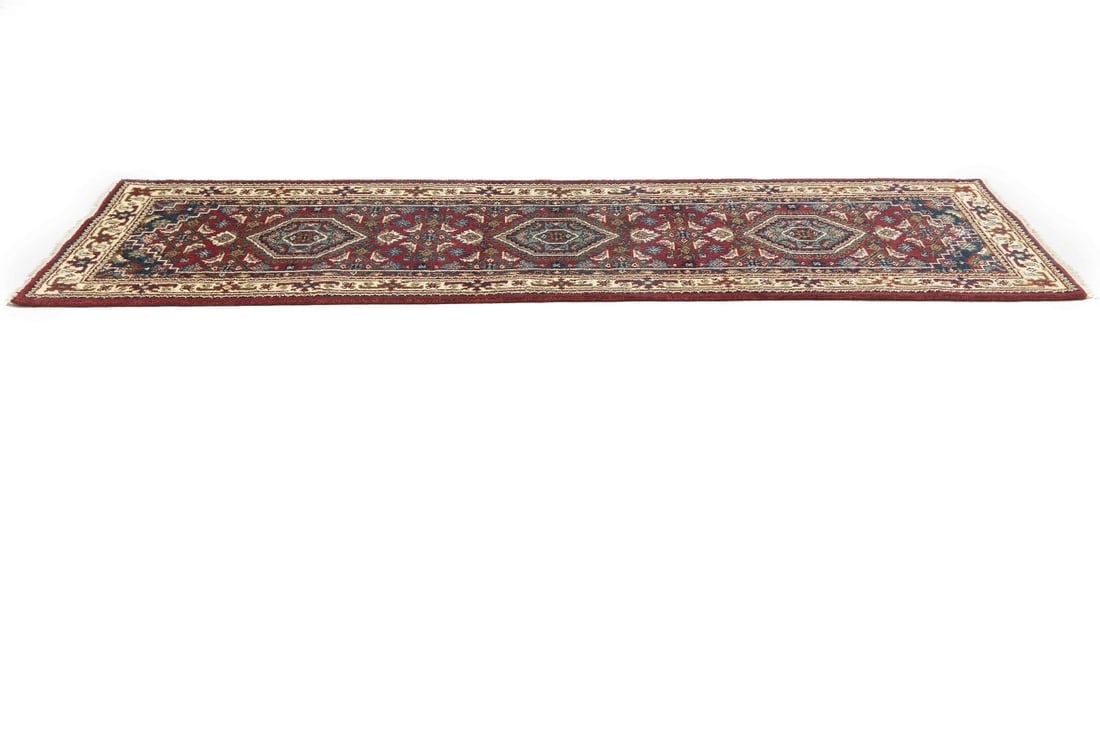 Red Floral Tribal 3X10 Indo-Bidjar Oriental Runner Rug - 6
