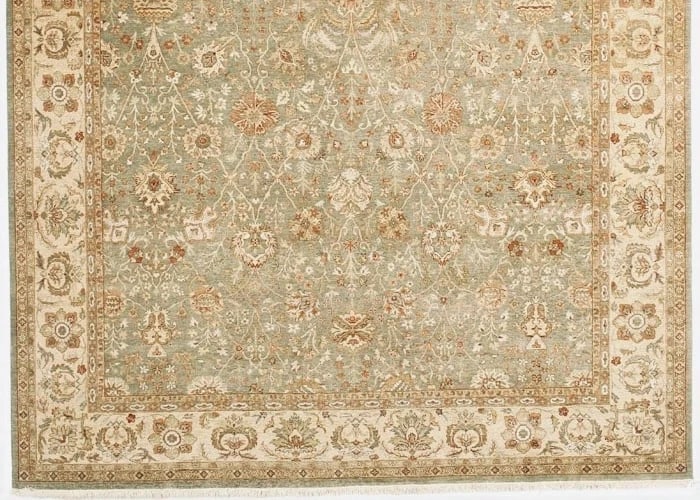 Hand Knotted Indo-Tabriz Sage Green Wool New Oriental Rug Carpet 8'11" x 11'8" - 2