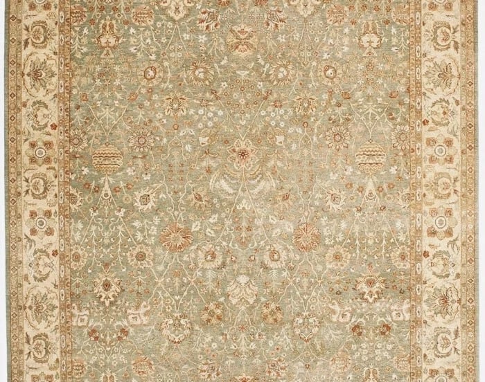 Hand Knotted Indo-Tabriz Sage Green Wool New Oriental Rug Carpet 8'11" x 11'8" - 3