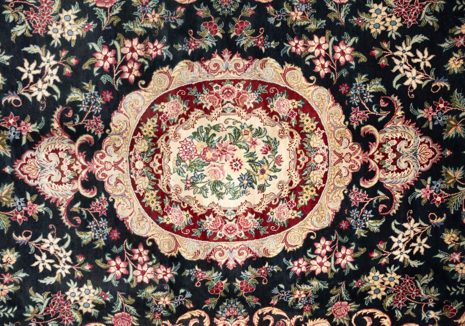 Charcoal Floral Classic 6X10 Royal Tabriz Oriental Rug - 13