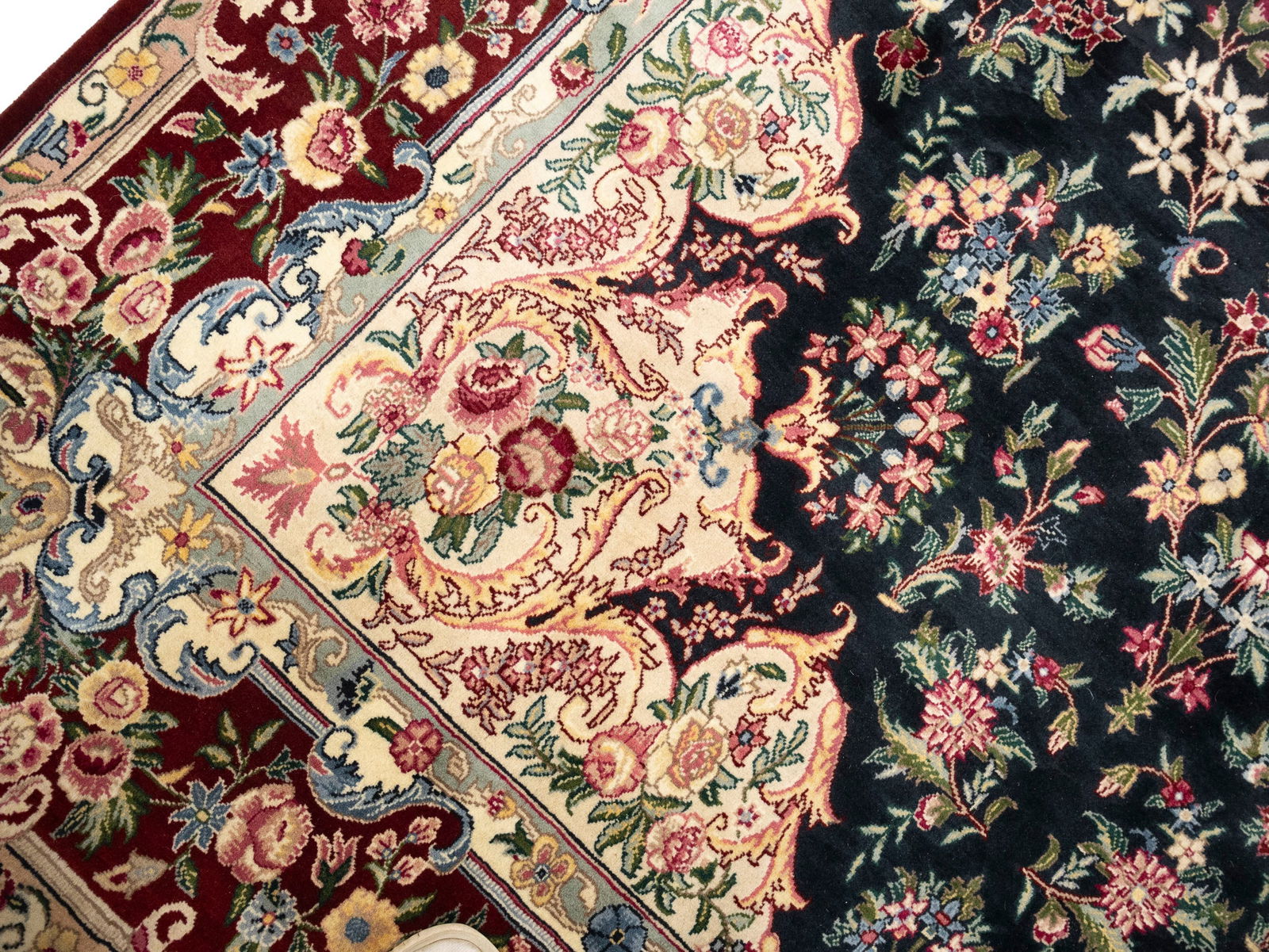 Charcoal Floral Classic 6X10 Royal Tabriz Oriental Rug - 16