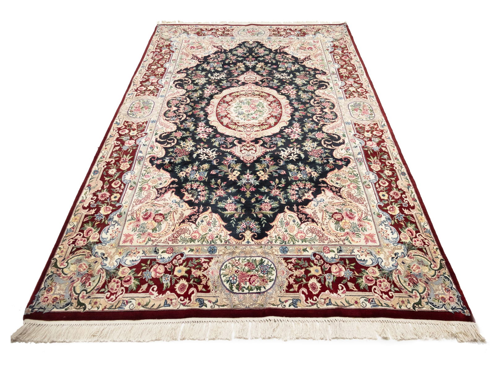 Charcoal Floral Classic 6X10 Royal Tabriz Oriental Rug - 2