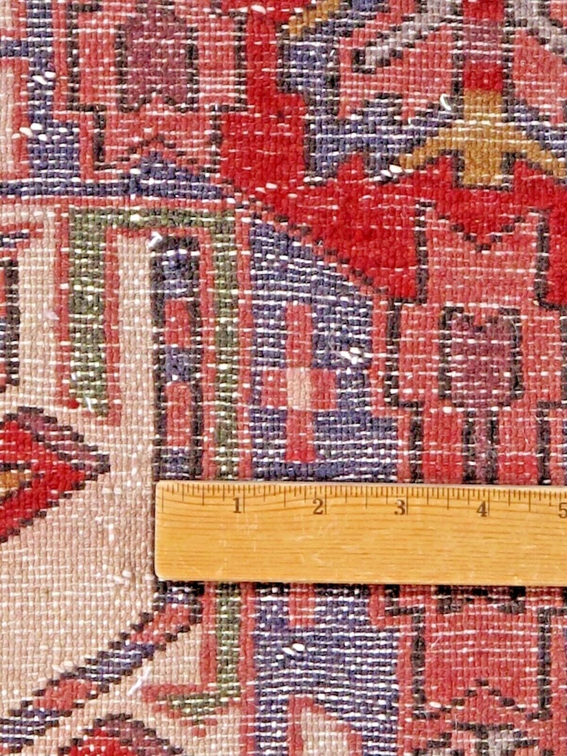 Hand-Knotted Karajeh Runner Red Wool Tribal Geometric Oriental Rug 3'7" x 9'8" - 11