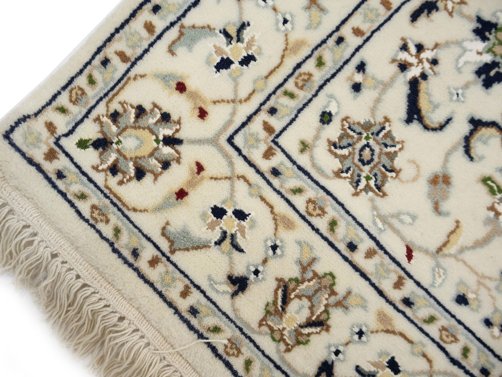 Cream Floral 2'9X20'6 Indo-Nain Oriental Runner Rug - 12