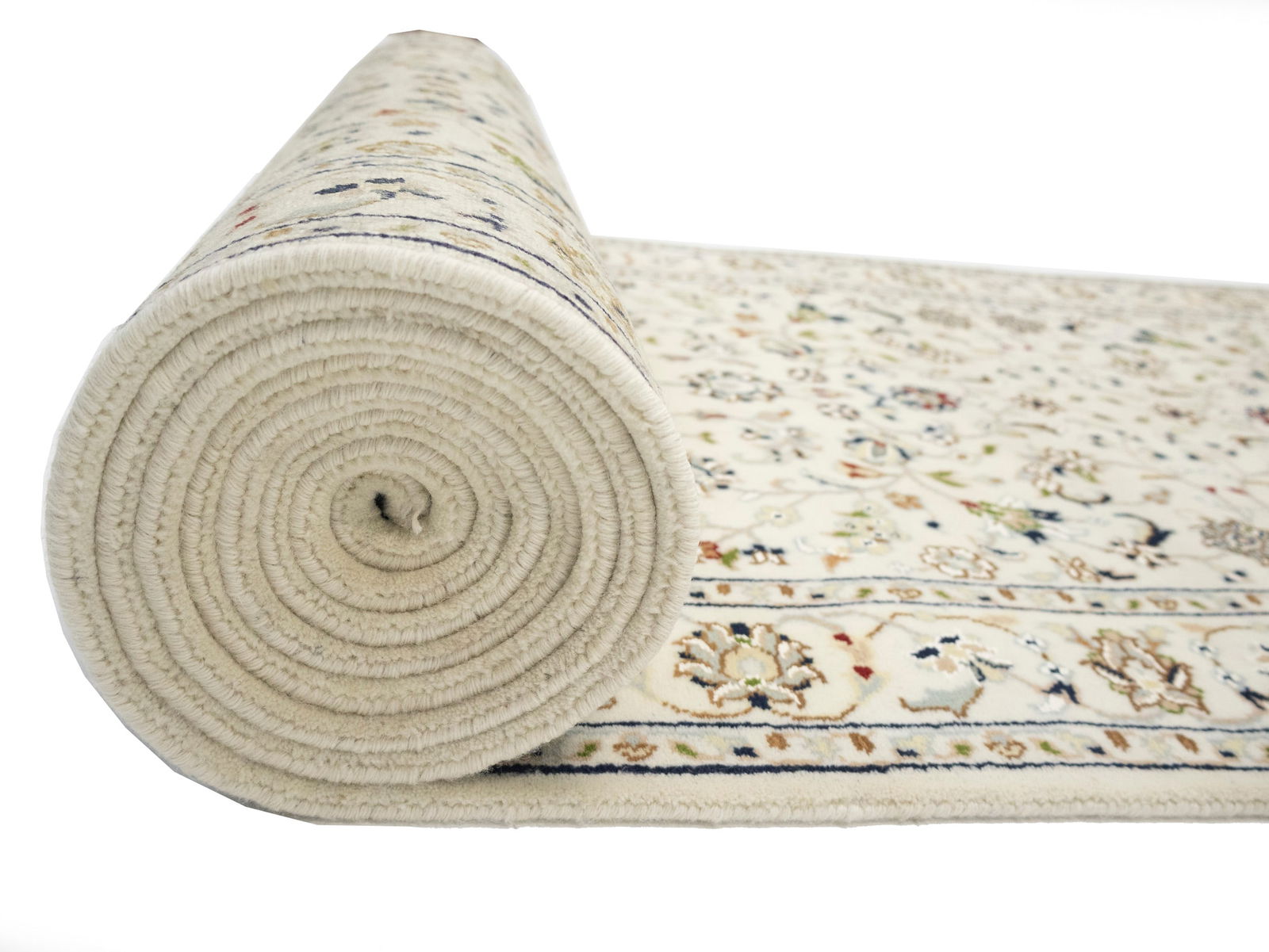 Cream Floral 2'9X20'6 Indo-Nain Oriental Runner Rug - 16