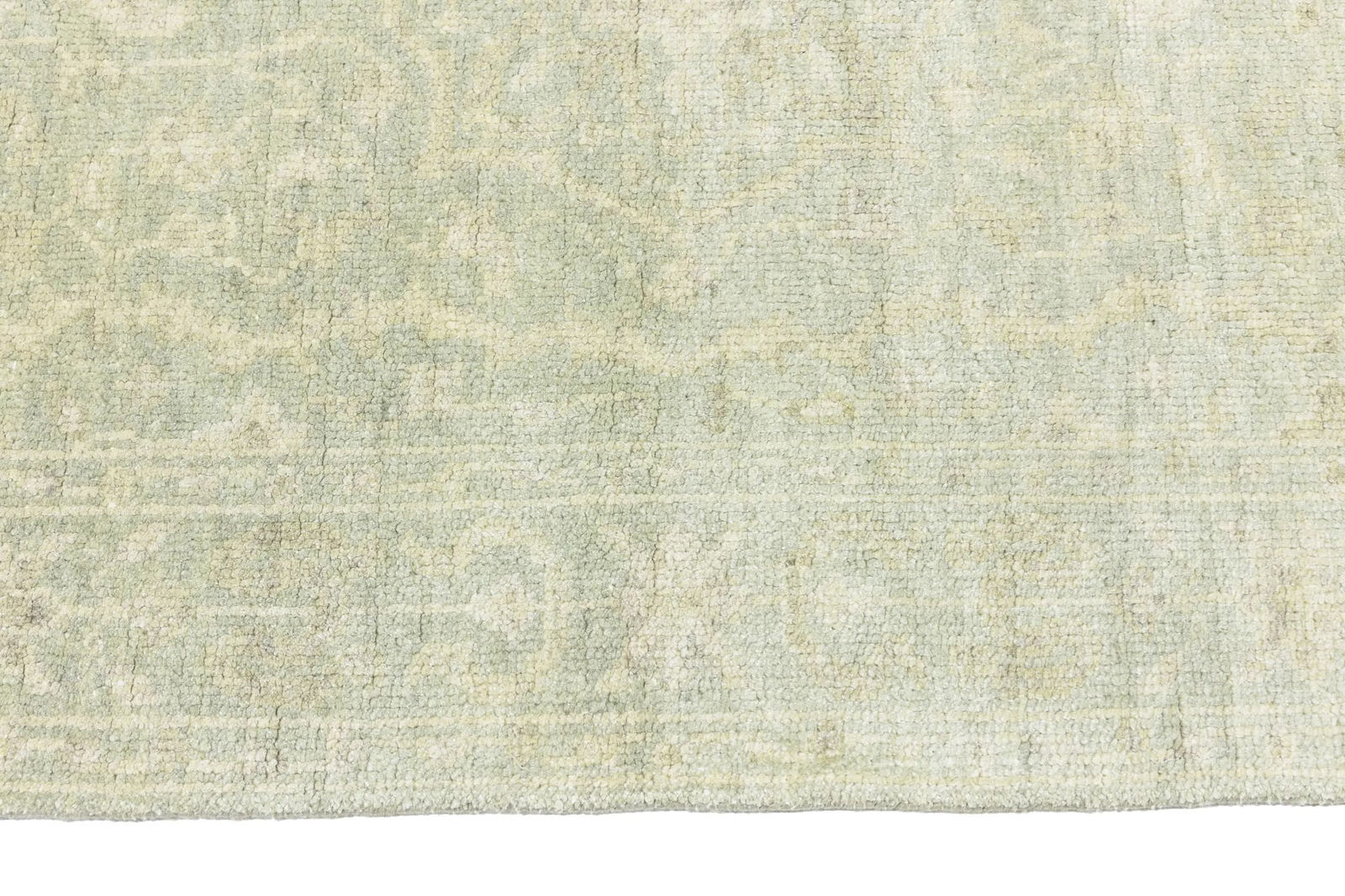 Muted Green Floral 4X6 Transitional Oriental Rug - 10