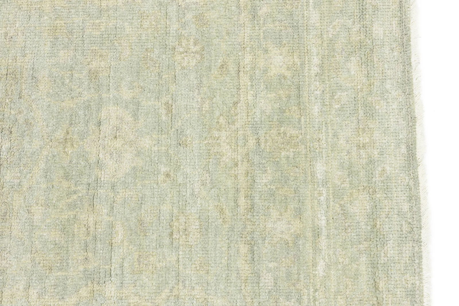 Muted Green Floral 4X6 Transitional Oriental Rug - 12