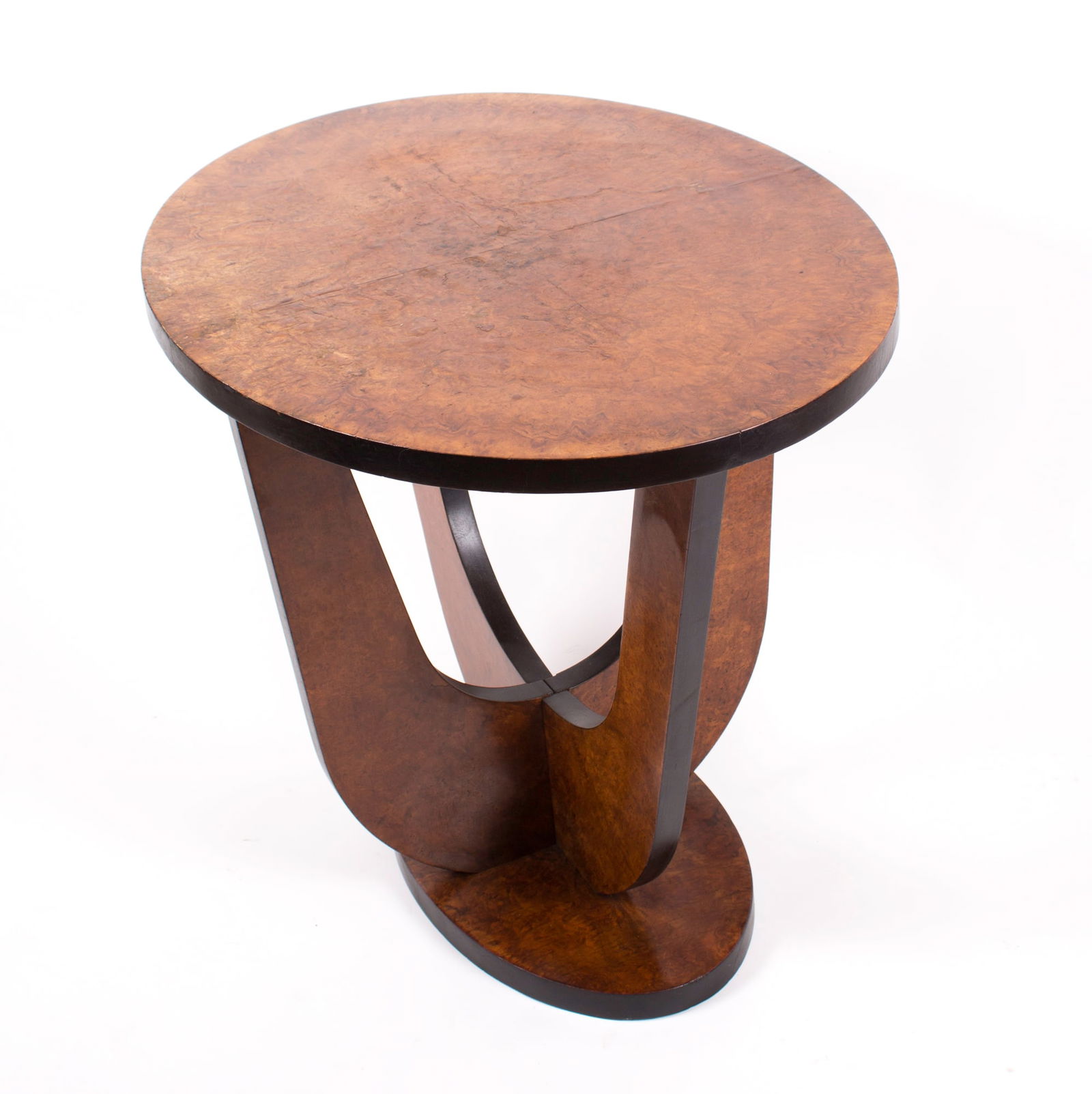 FRENCH ART DECO SIDE TABLE ovale LELEU STYLE - 2