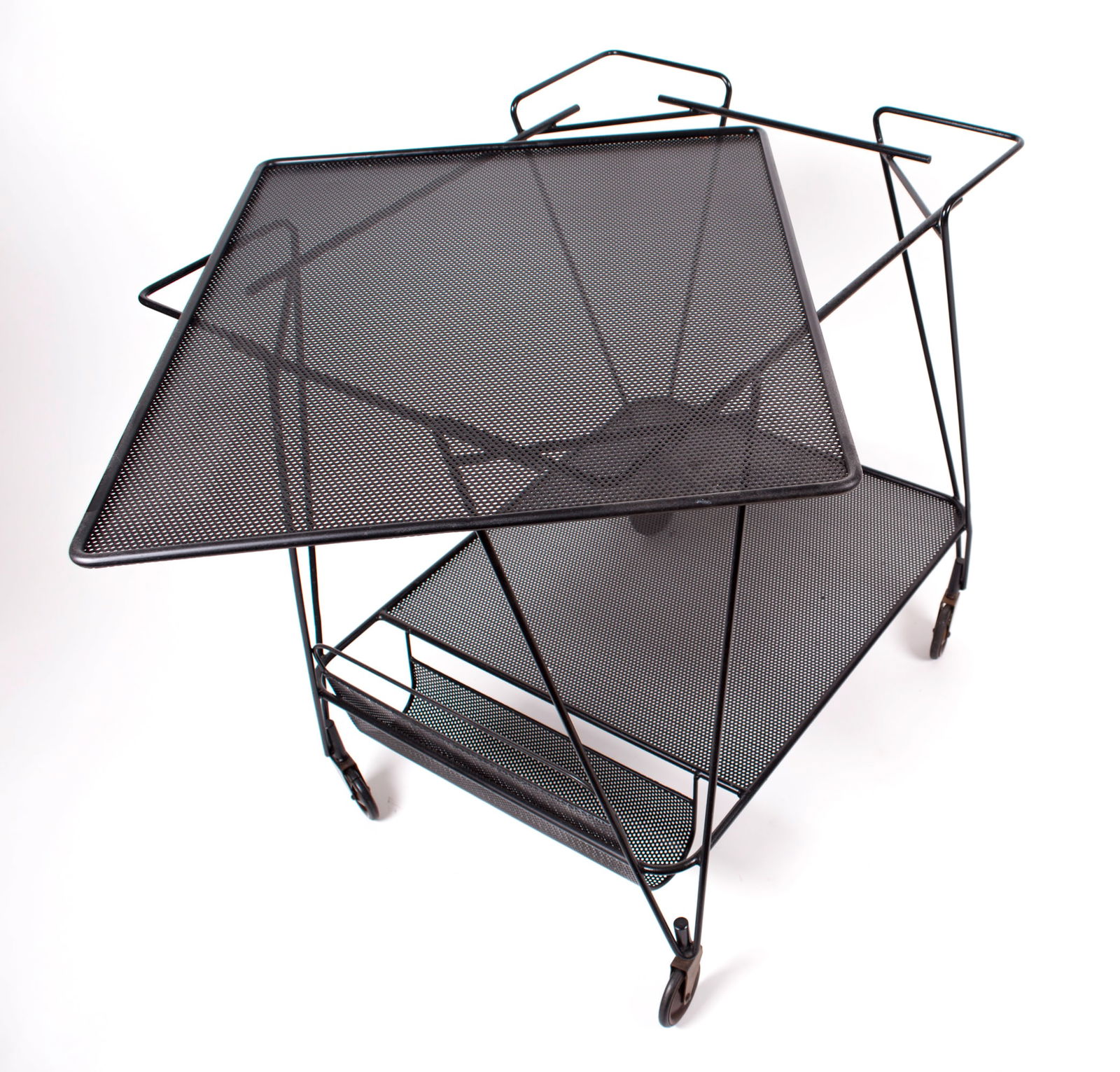 FRENCH MODERNIST Black serving table MATEGOT Mid century - 3