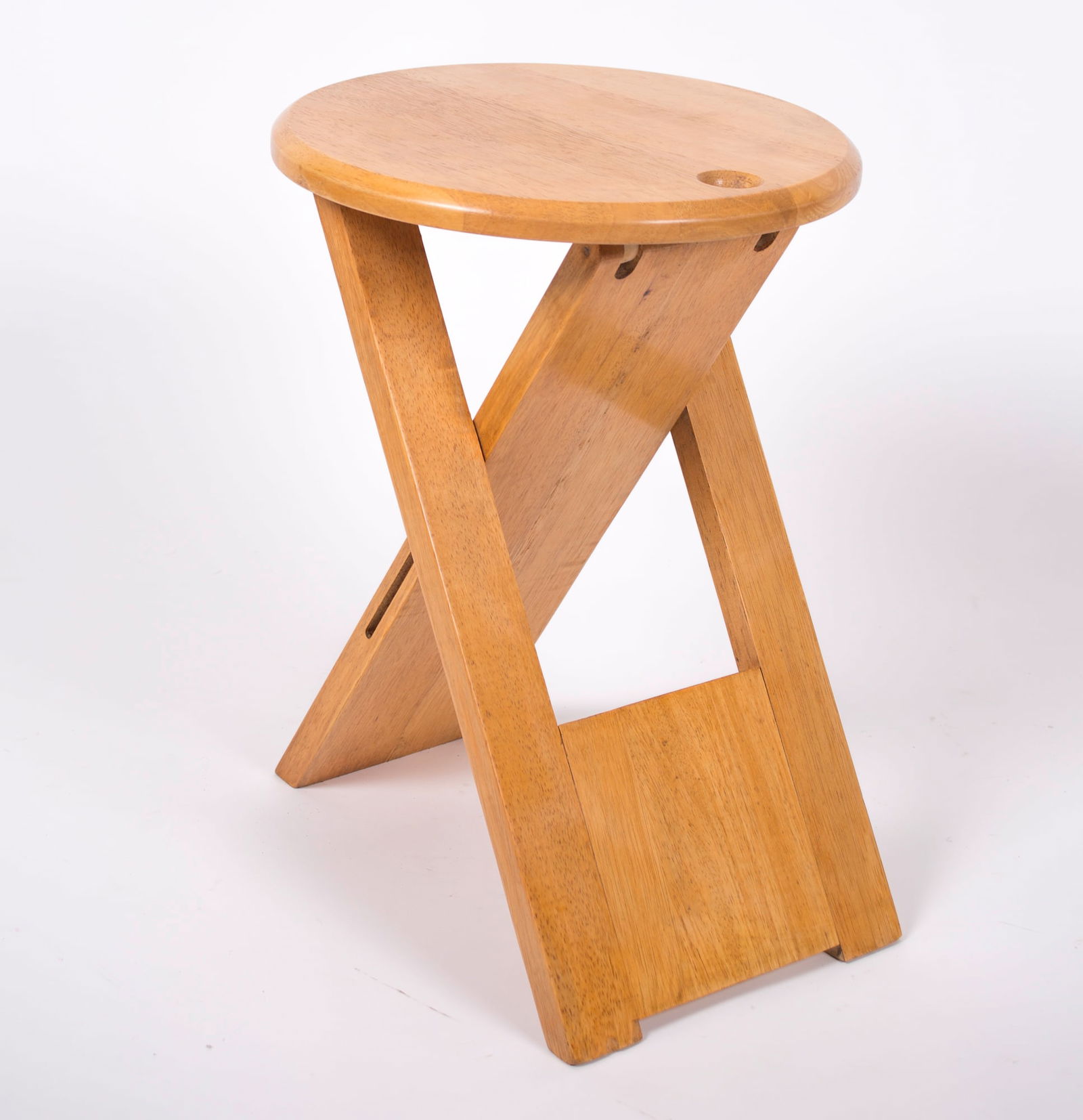 Mid century pine folding stools by Roger Talon: Title: Mid century pine folding stools by Roger Talon Description: Roger Talon pine folding stools are a great choice for anyone looking for a practical and stylish piece of furniture that can serve
