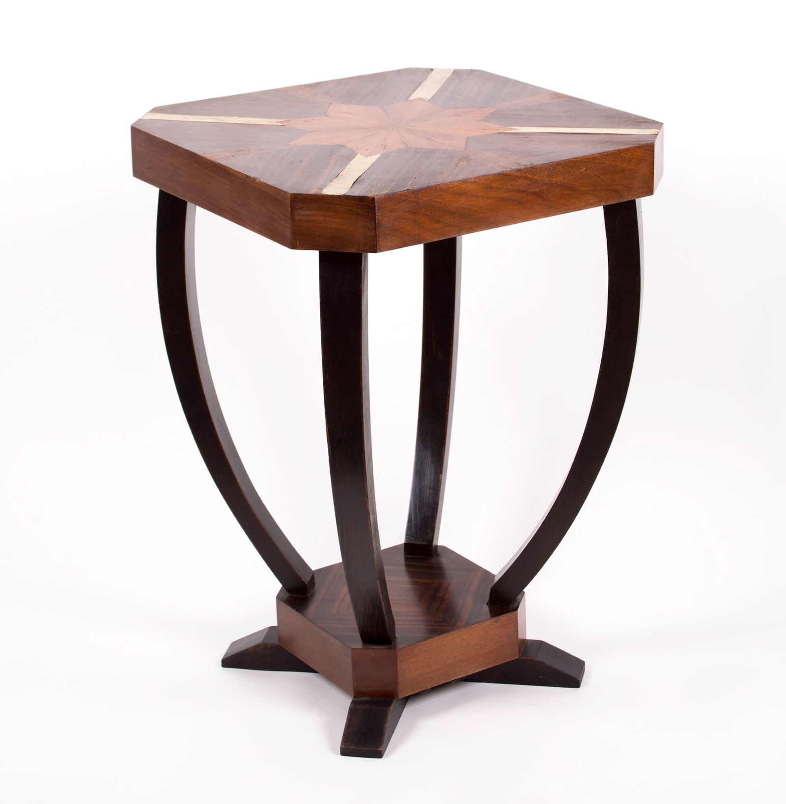 1930 FRENCH ART DECO CUBIST SIDE TABLE Inlay macassar - 2