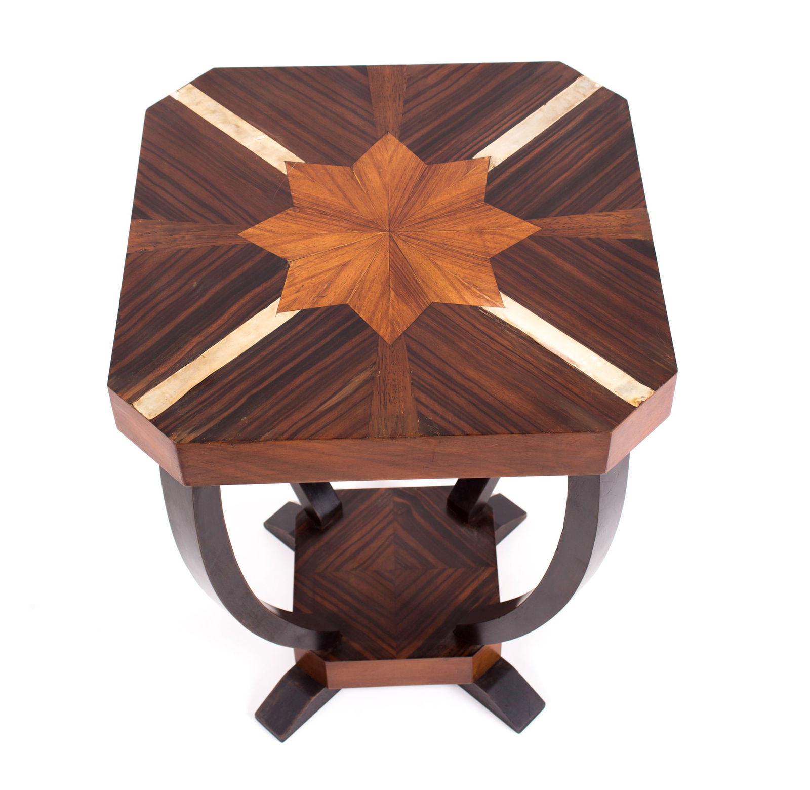 1930 FRENCH ART DECO CUBIST SIDE TABLE Inlay macassar - 3