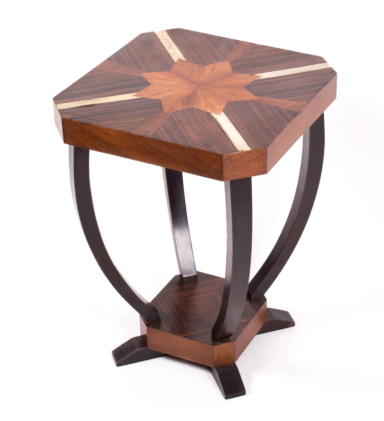 1930 FRENCH ART DECO CUBIST SIDE TABLE Inlay macassar - 4