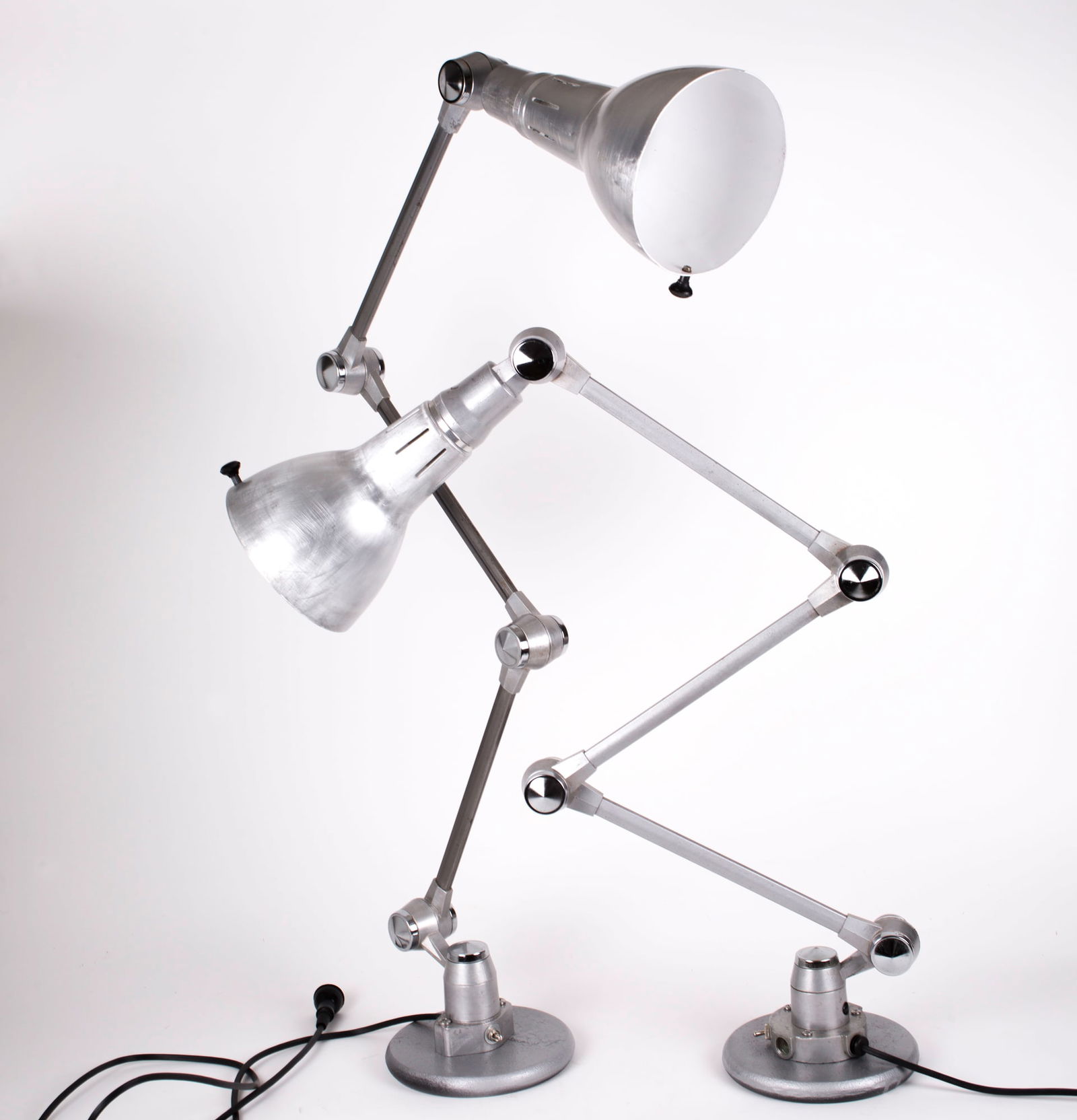 Pair of FRENCH INDUSTRIAL JIELDE MODERNIST LAMP DOMECQ LAC: Title: Pair of FRENCH INDUSTRIAL JIELDE MODERNIST LAMP DOMECQ LAC Description: French modernist lamp made in the 1970's , by Jean Louis Domecq , under the name Lac . It is the original design , other