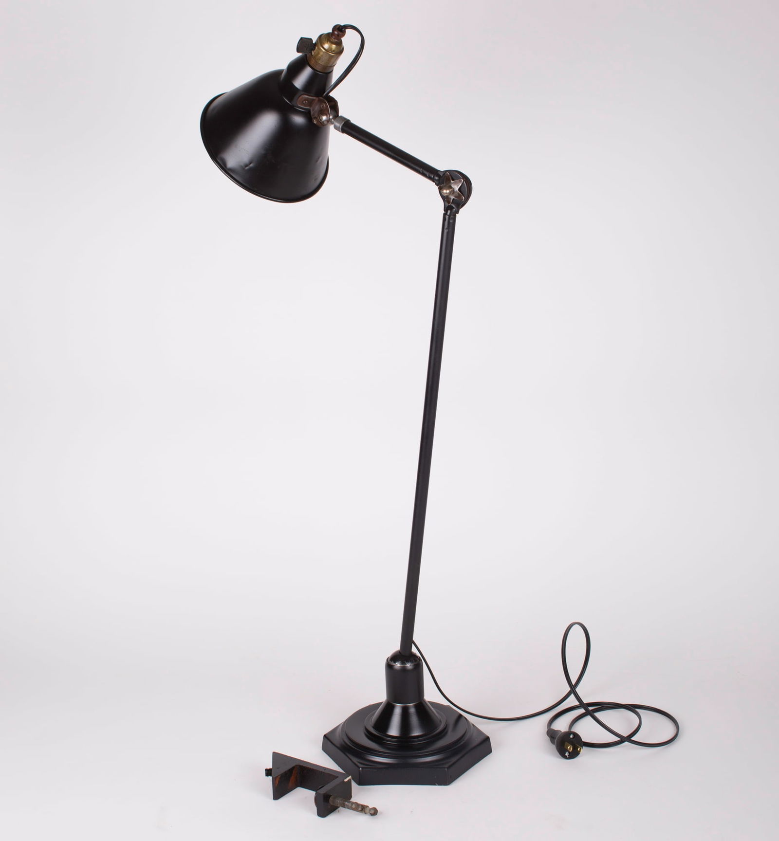 FRENCH INDUSTRIAL ART DECO MAZDA TASK LAMP black color (1 of 5)
