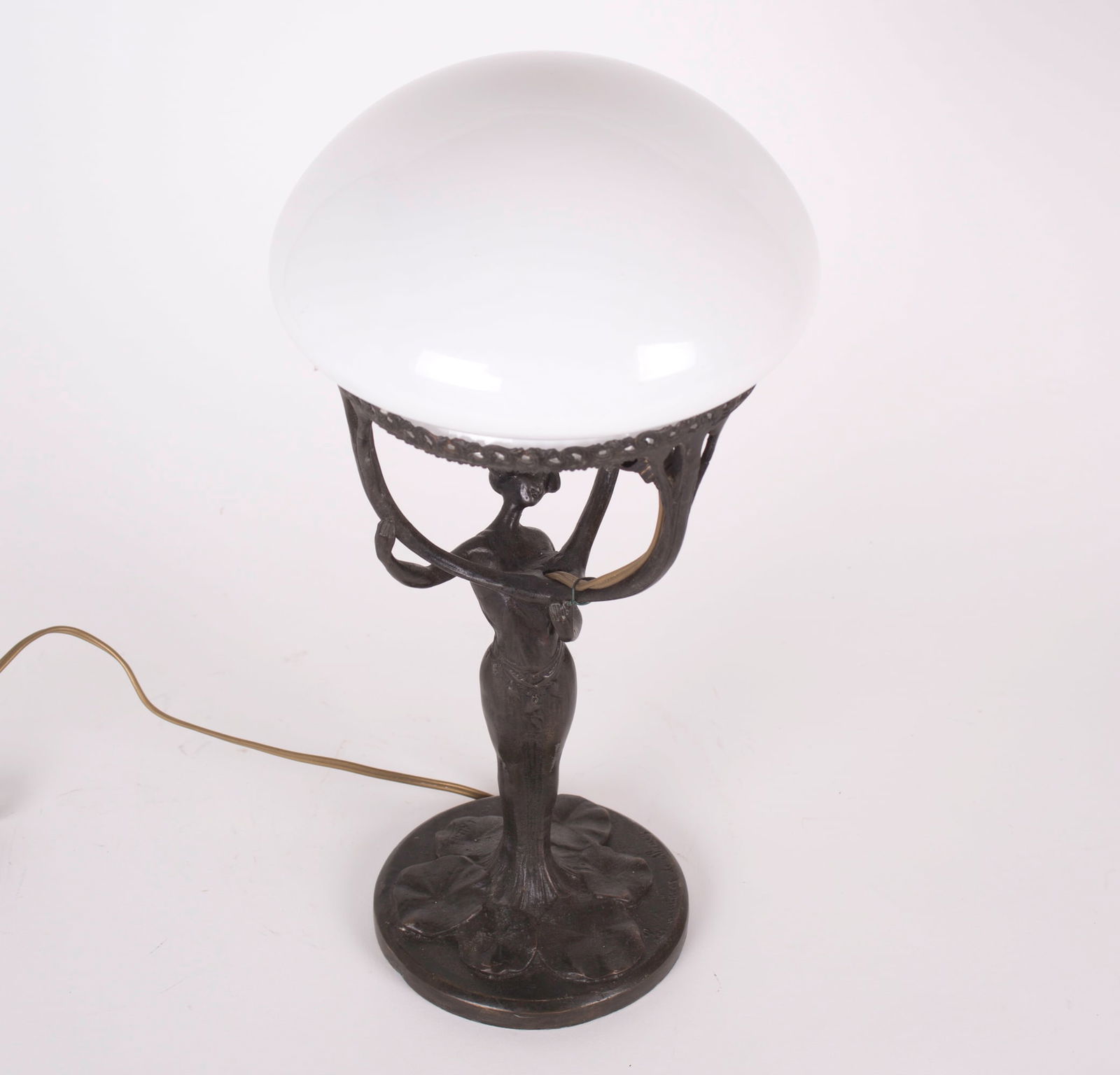 Art Nouveau table lamp bronze sculpture Lucien Alliot Nancy (1 of 7)
