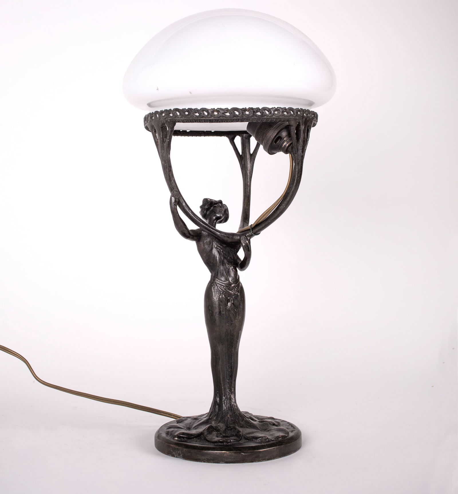 Art Nouveau table lamp bronze sculpture Lucien Alliot Nancy - 6