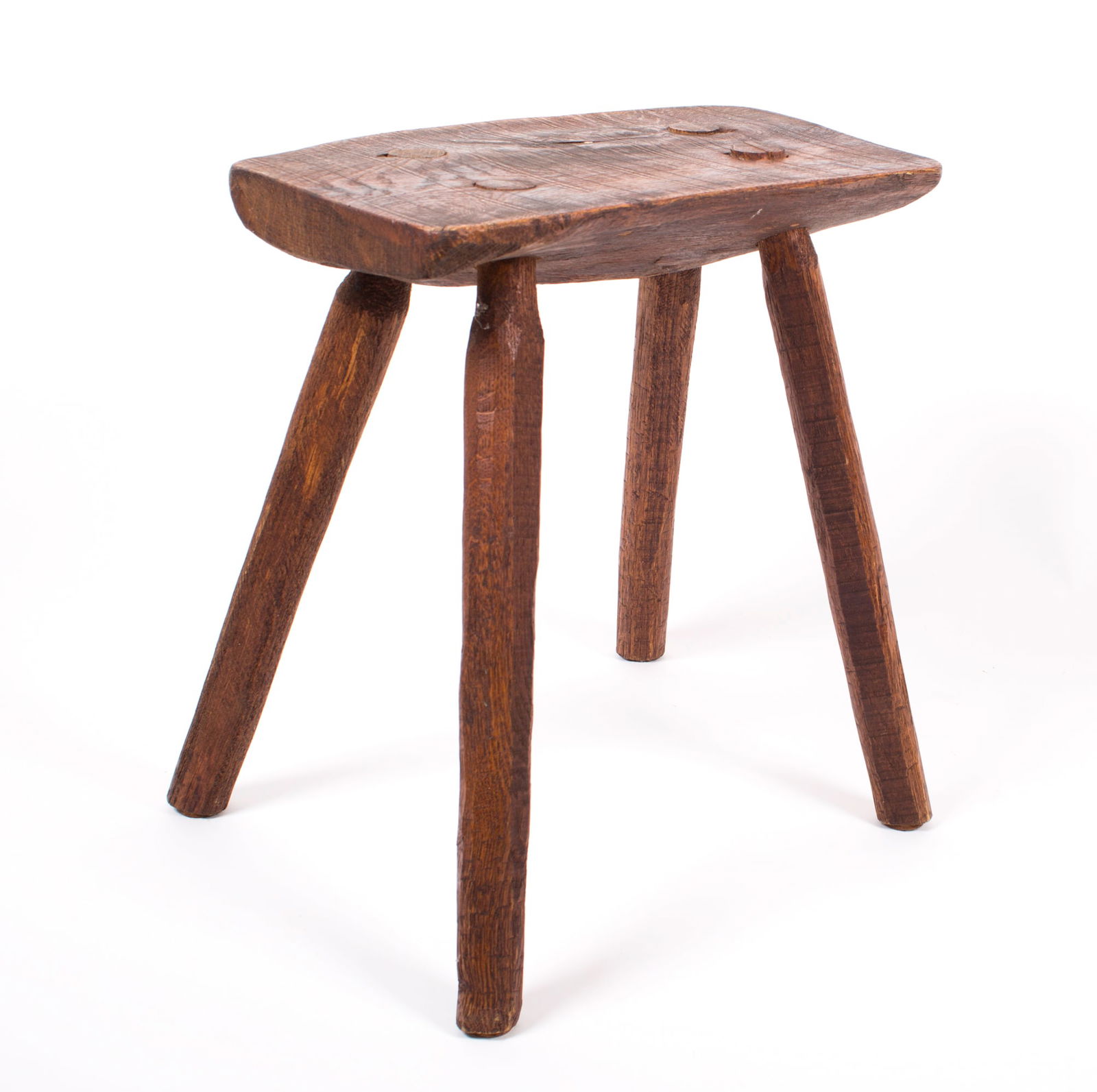 French Mid century stool Marolles rustic alpine 2 - 3