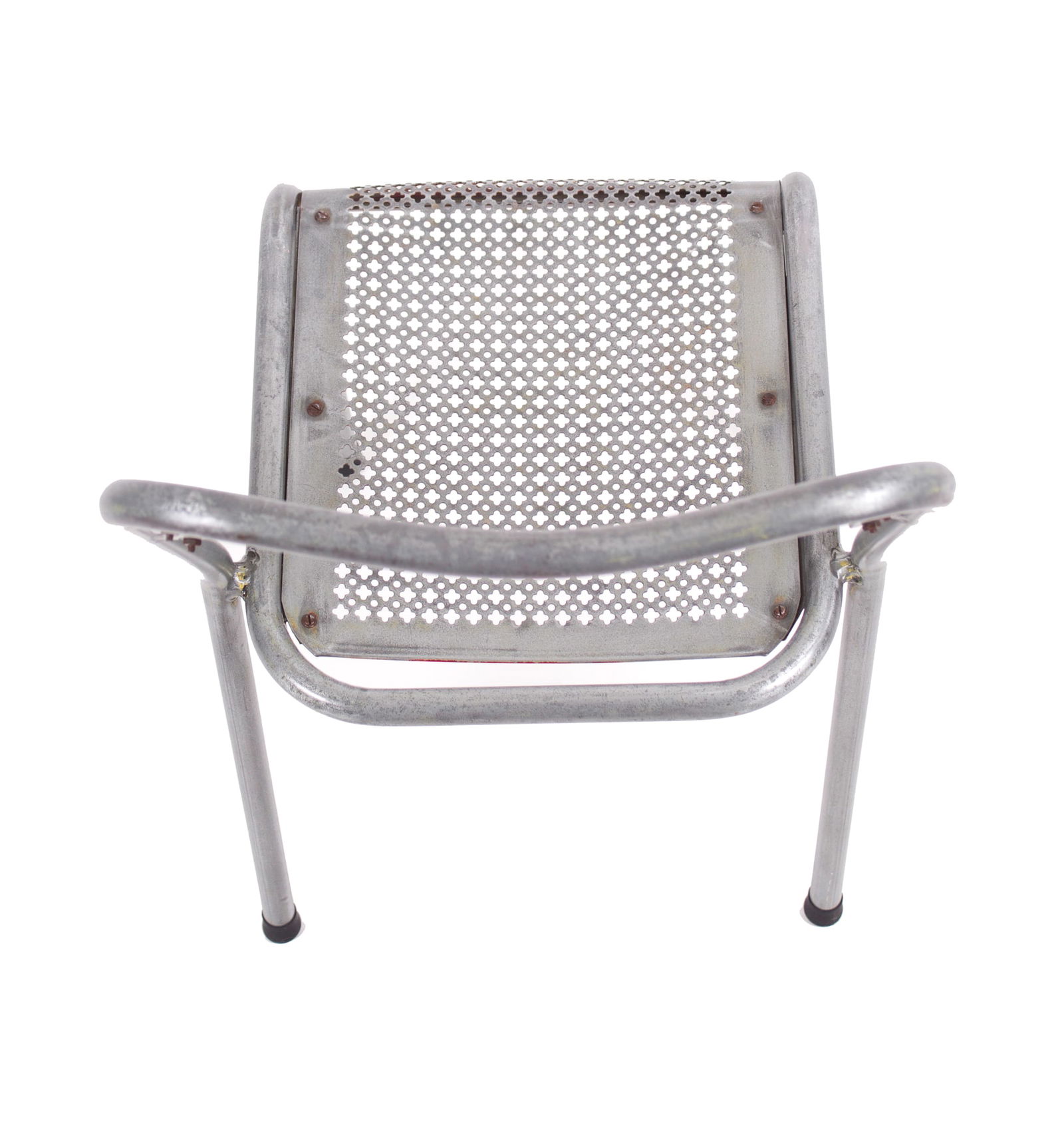 MATHIEU MATEGOT pair of metal chair rigitulle french mid century - 3