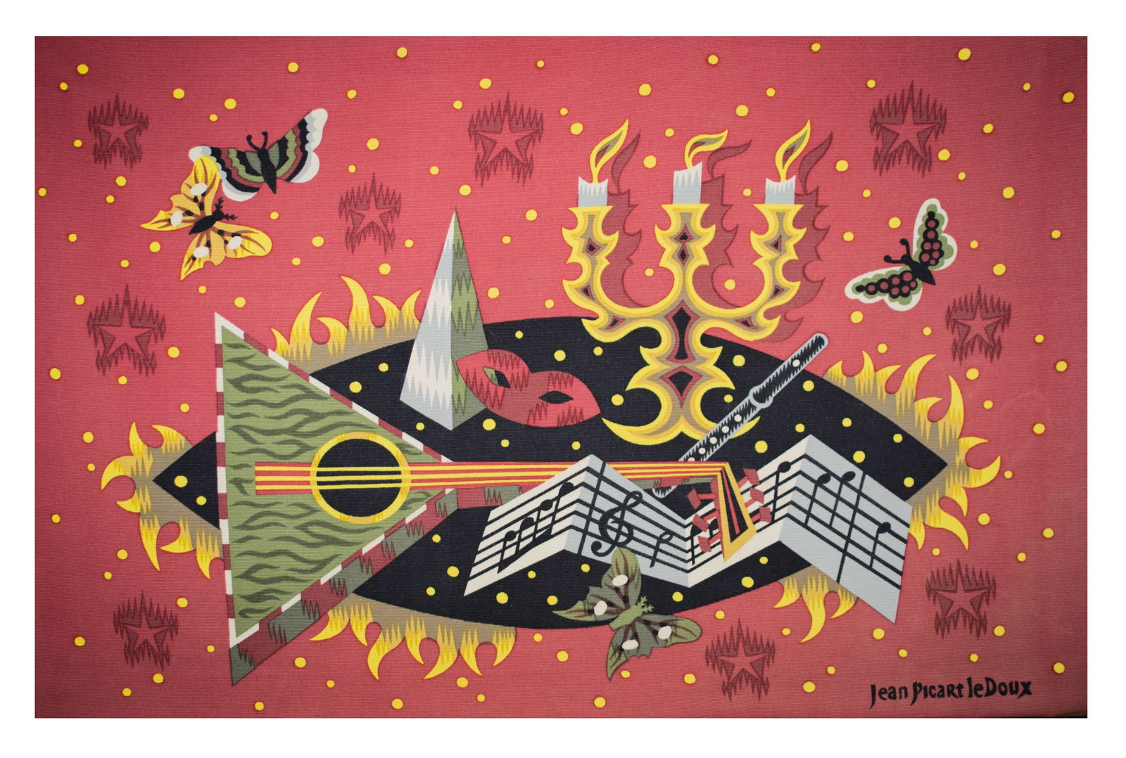 FRENCH TAPESTRY JEAN PICART LEDOUX MODERNIST AUBUSSON MID CENTURY Robert Four (1 of 5)