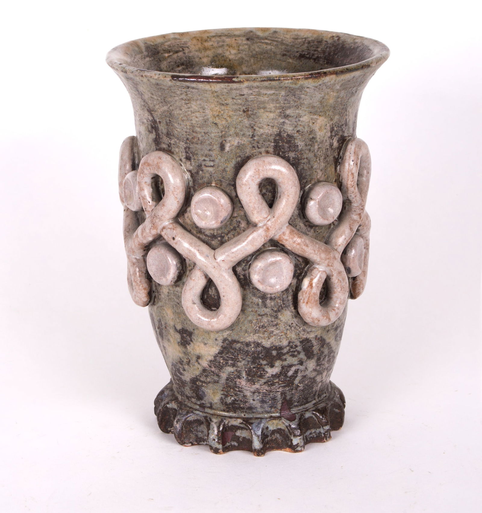 Mid-Century brutalist French Pottery Andre Rozay Ceramic VALLAURIS vase: Title: Mid-Century brutalist French Pottery Andre Rozay Ceramic VALLAURIS vase Description: Interesting large mid-century pottery from France , André Rozay did produced numerous utilitarian turne