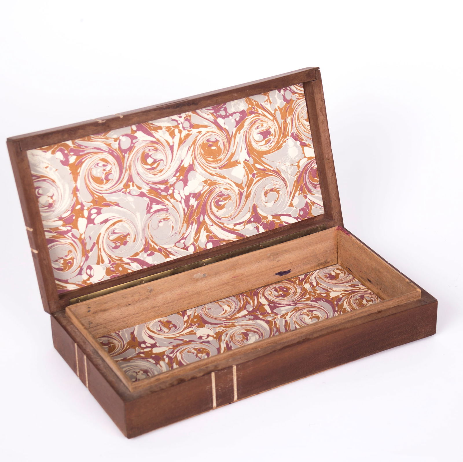 French Antique art deco tote box in the manner of Leleu Flamed Walnut - 2