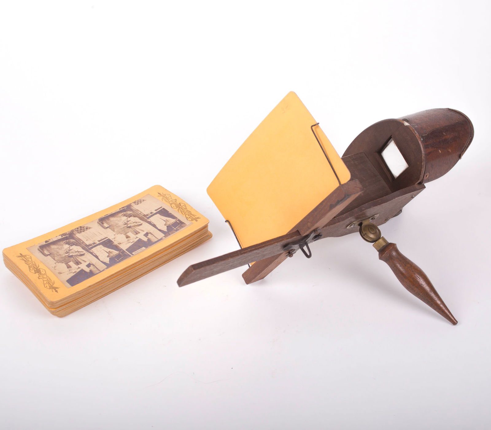 Antique French stereoscopic viewer 19th. with 40 views (1 of 8)