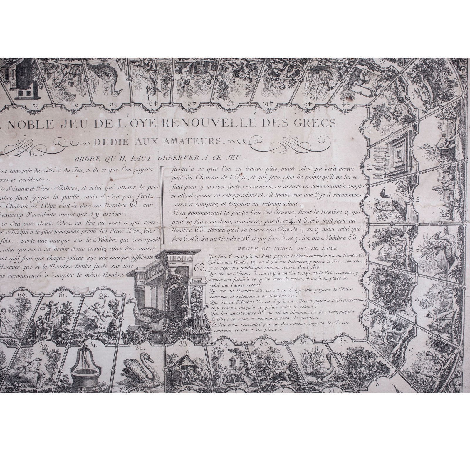 French Jeu de L'oie/ Goose game 18th Jeu des Grecques - 4