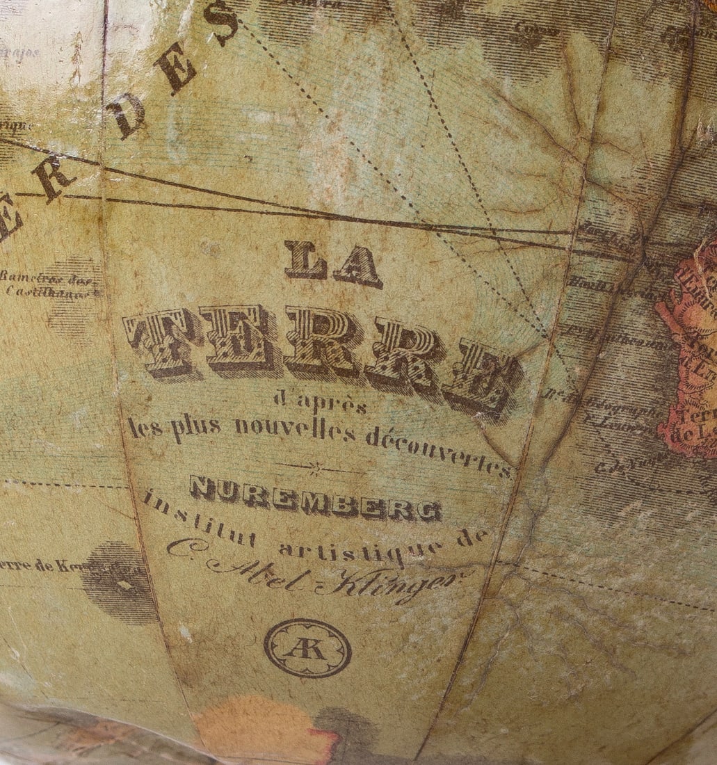 Abel Klinger 9 inches terrestrial globe 1850 French edition - 2