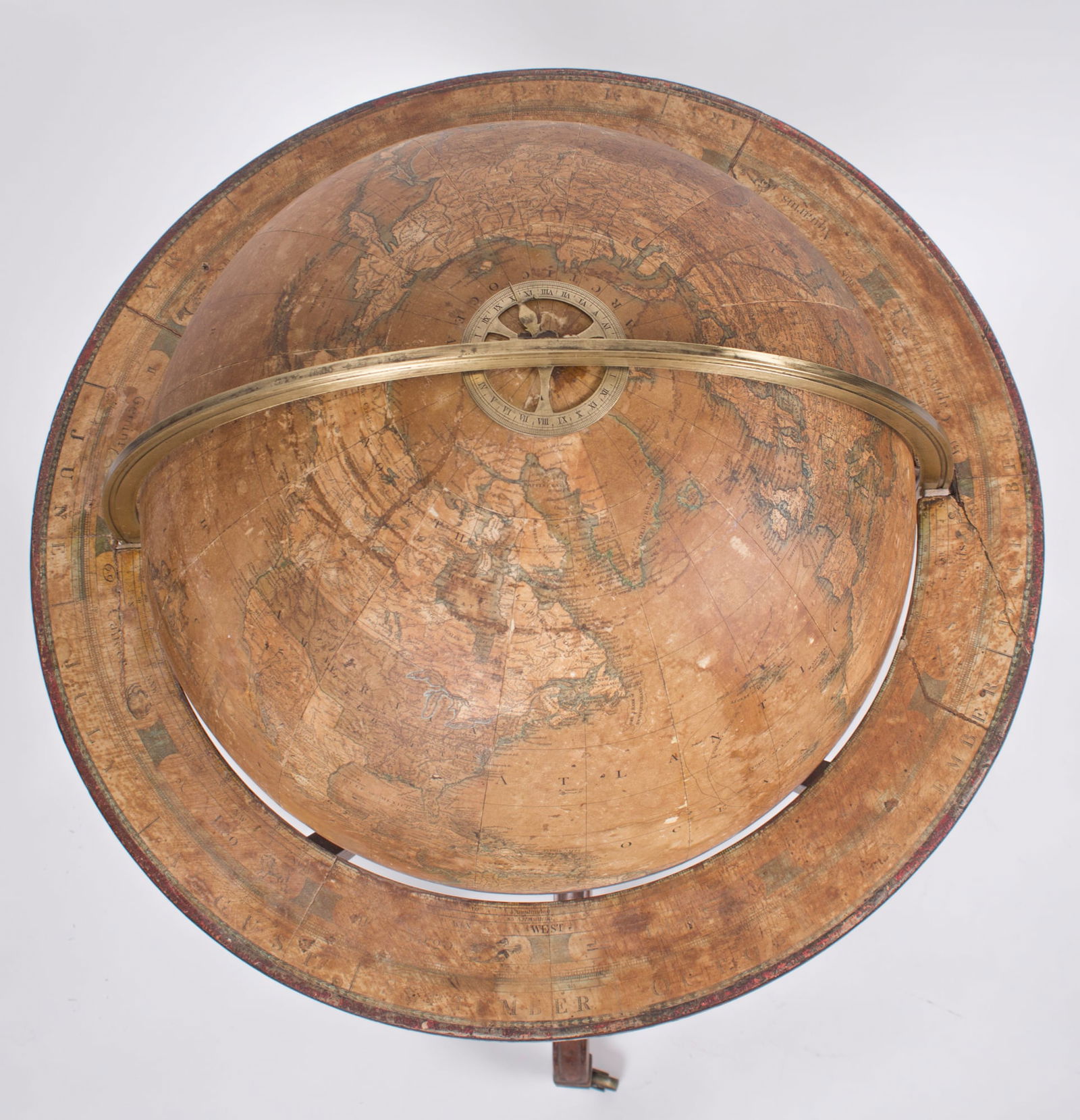 18-inch W & T M Bardin terrestrial globe on stand, English, 1843 - 3
