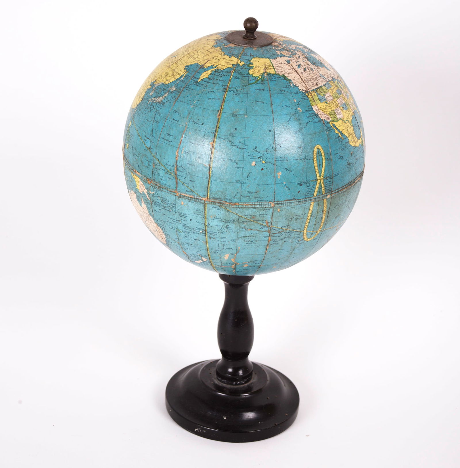 6" TERRESTRIAL ANTIQUE TABLE GLOBEWEBER COSTELLO 1930 - 4