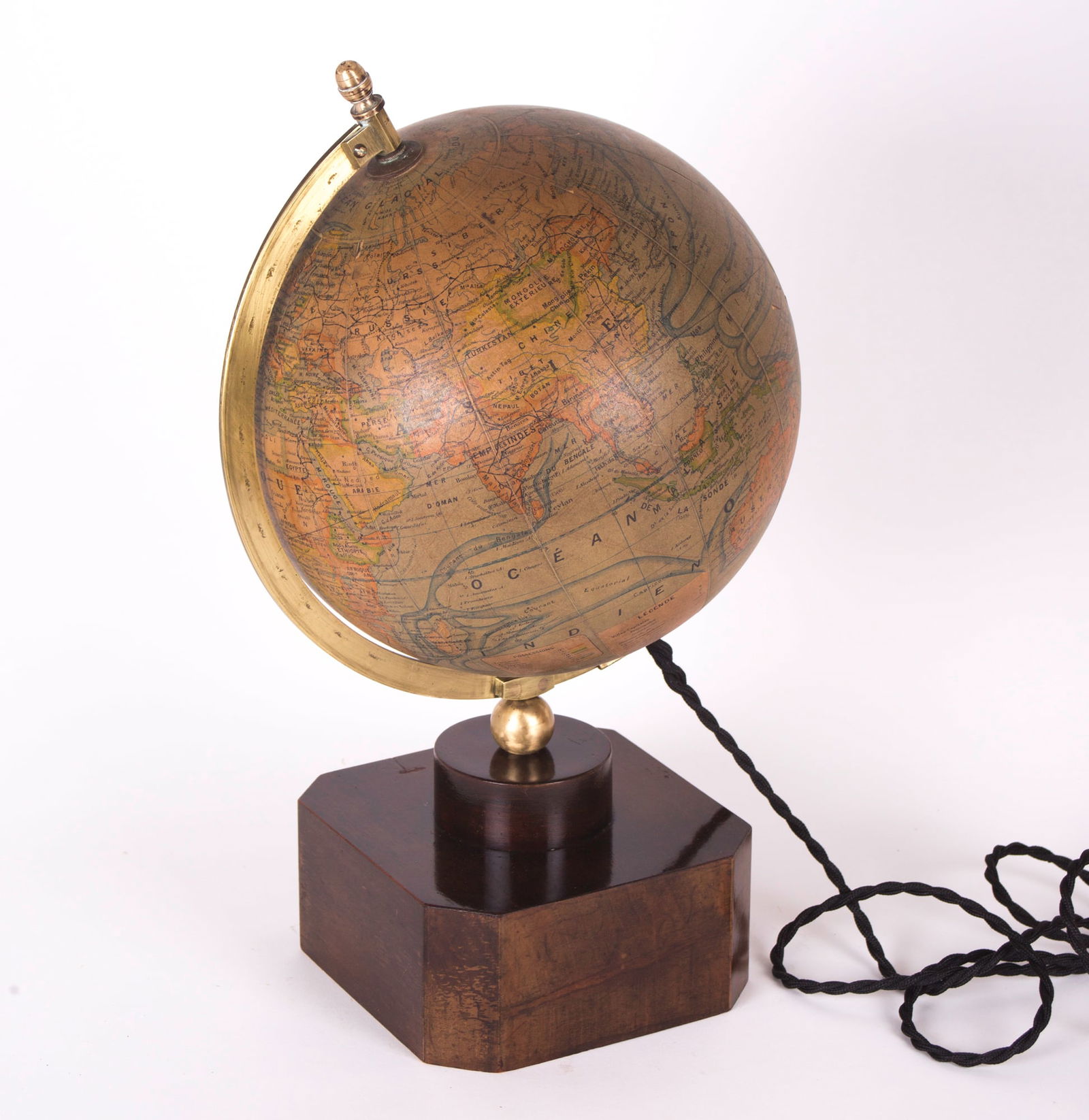 1920 ADNET FRENCH TERRESTRIAL GLASS GLOBE FOREST ART DECO MODERNIST - 2