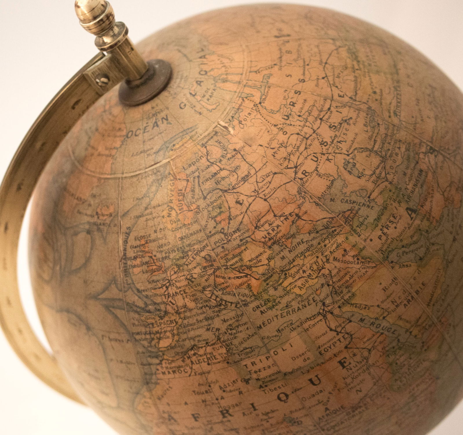 1920 ADNET FRENCH TERRESTRIAL GLASS GLOBE FOREST ART DECO MODERNIST - 3