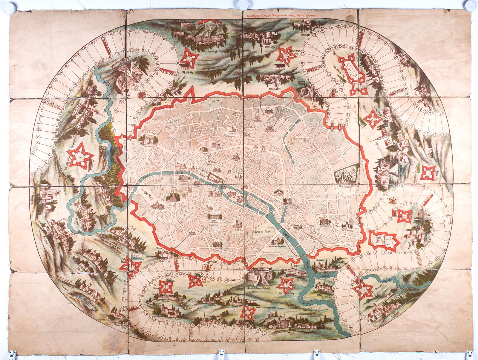 German Ludo game Paris map Franco-German War 1871 - 2