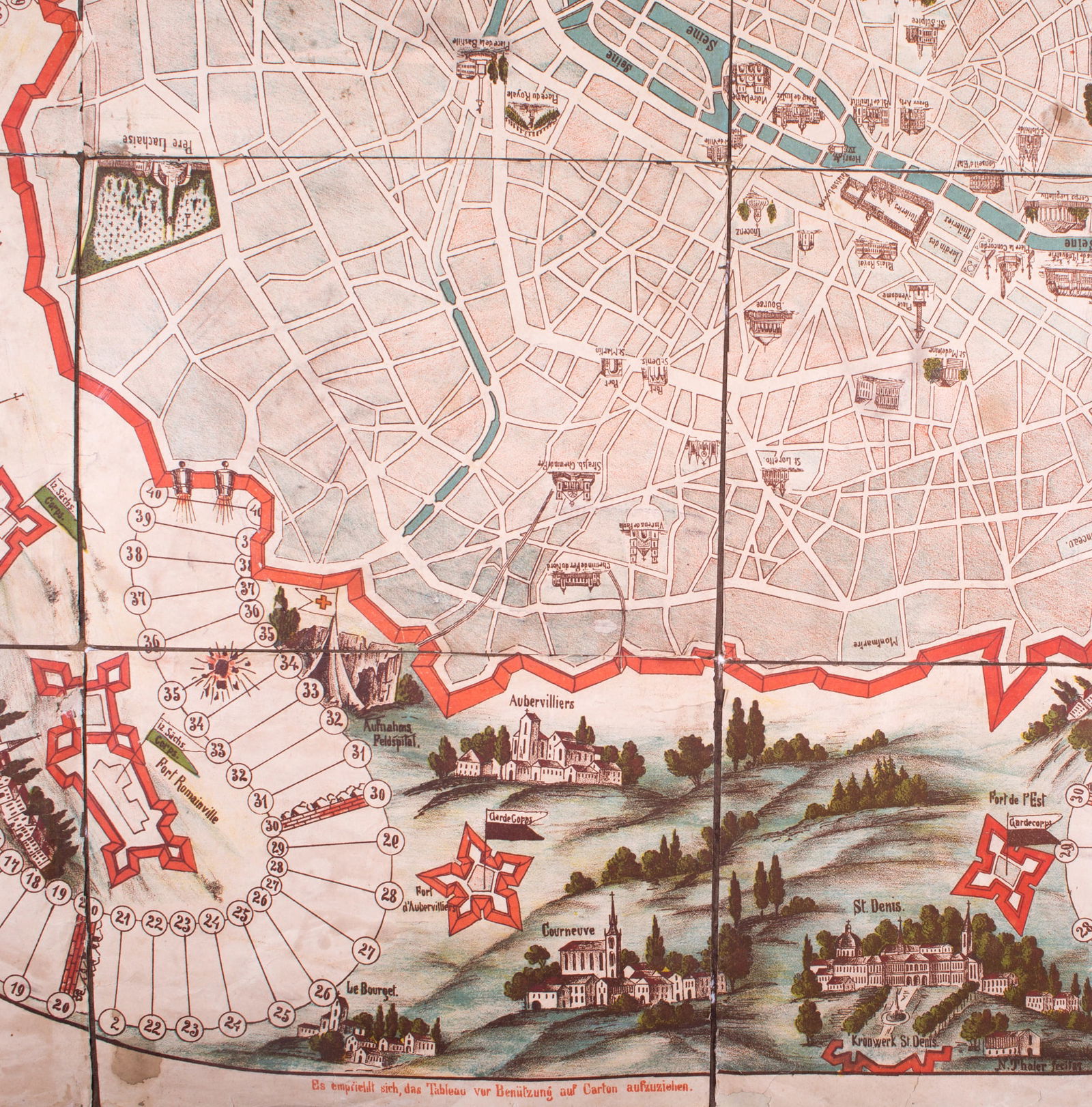 German Ludo game Paris map Franco-German War 1871 - 4