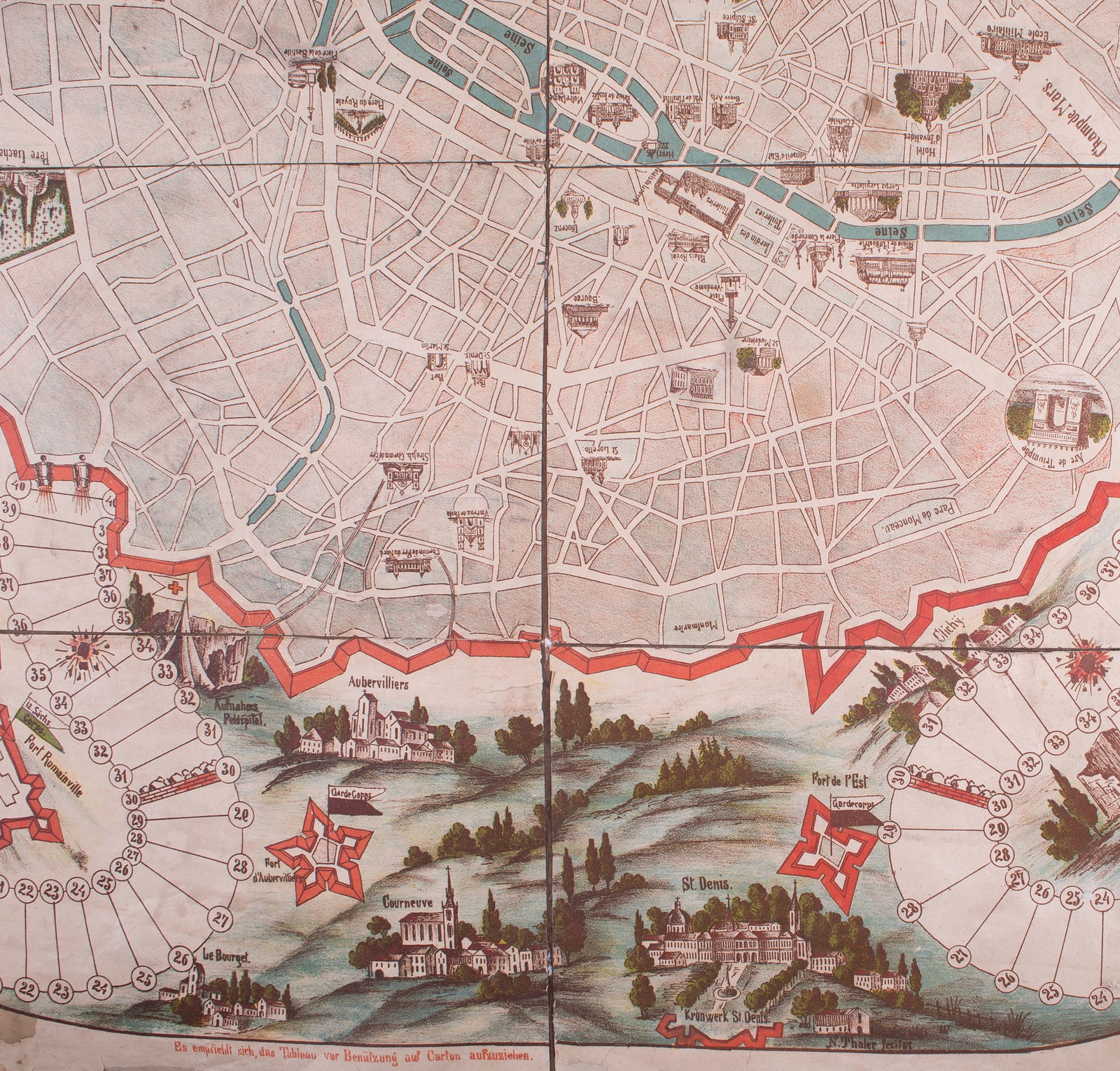 German Ludo game Paris map Franco-German War 1871 - 6