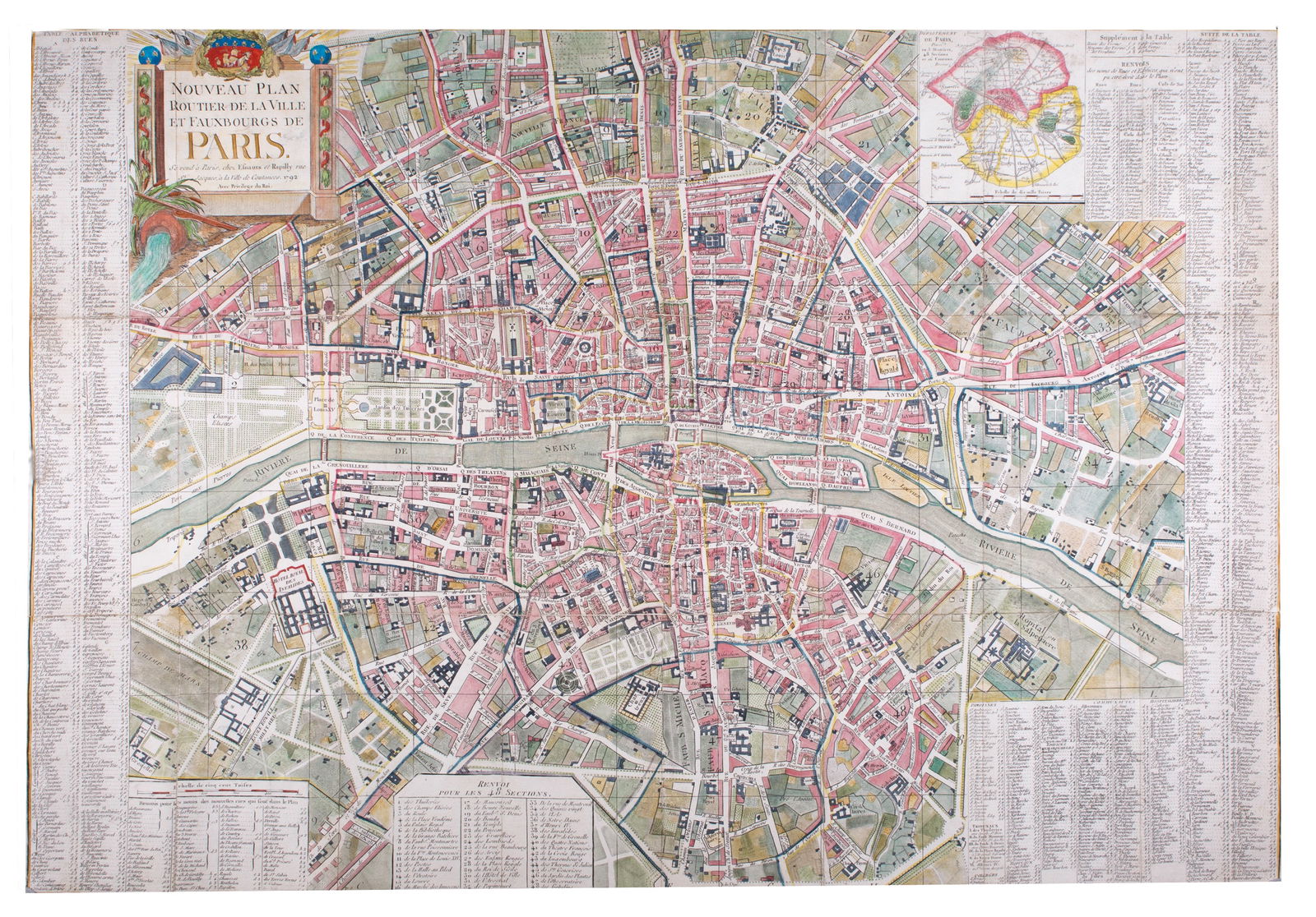 French map 1792 Esnauts et Rapilly Nouveau plan de Paris et ses faubourg: Title: French map 1792 Esnauts et Rapilly Nouveau plan de Paris et ses faubourg Description: Large French map of Paris circa 1792 edited by Esnauts & Rapilly, Nouveau plan routier de Paris et ses