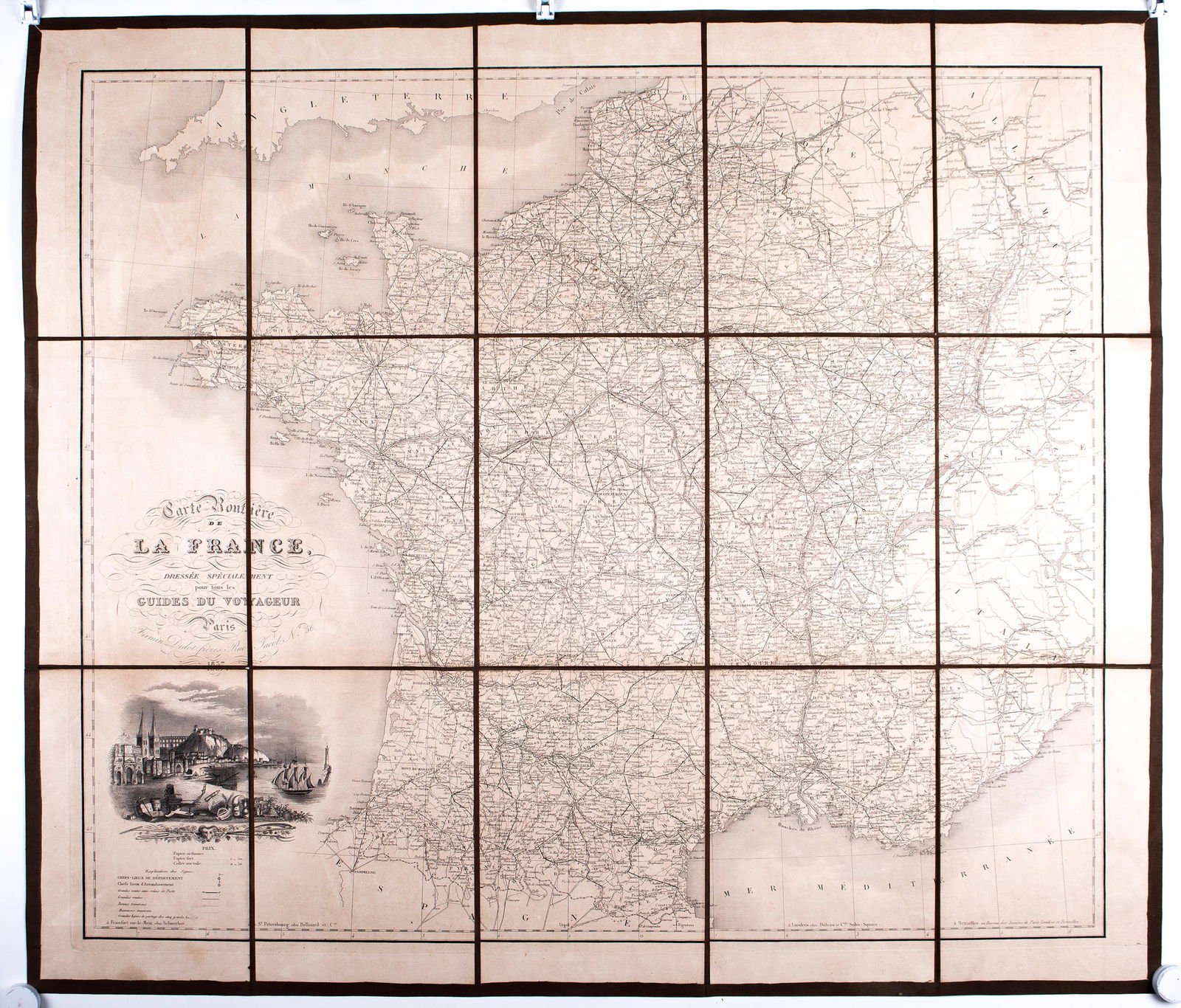 French map of France road map Logerot Paris 1837 , Fremin geogra (1 of 5)
