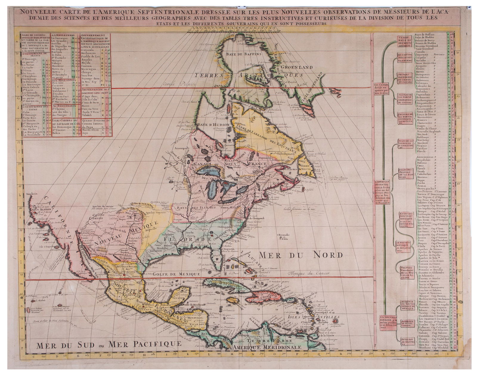 CHATELAIN, H. Nouvelle carte de l’Amérique Septentrionale antique map 1720 (1 of 5)