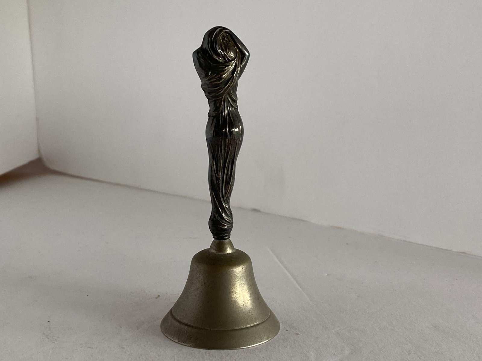 Sterling Silver Figural Female Desktop Servant Bell, Circa 1900 - 16
