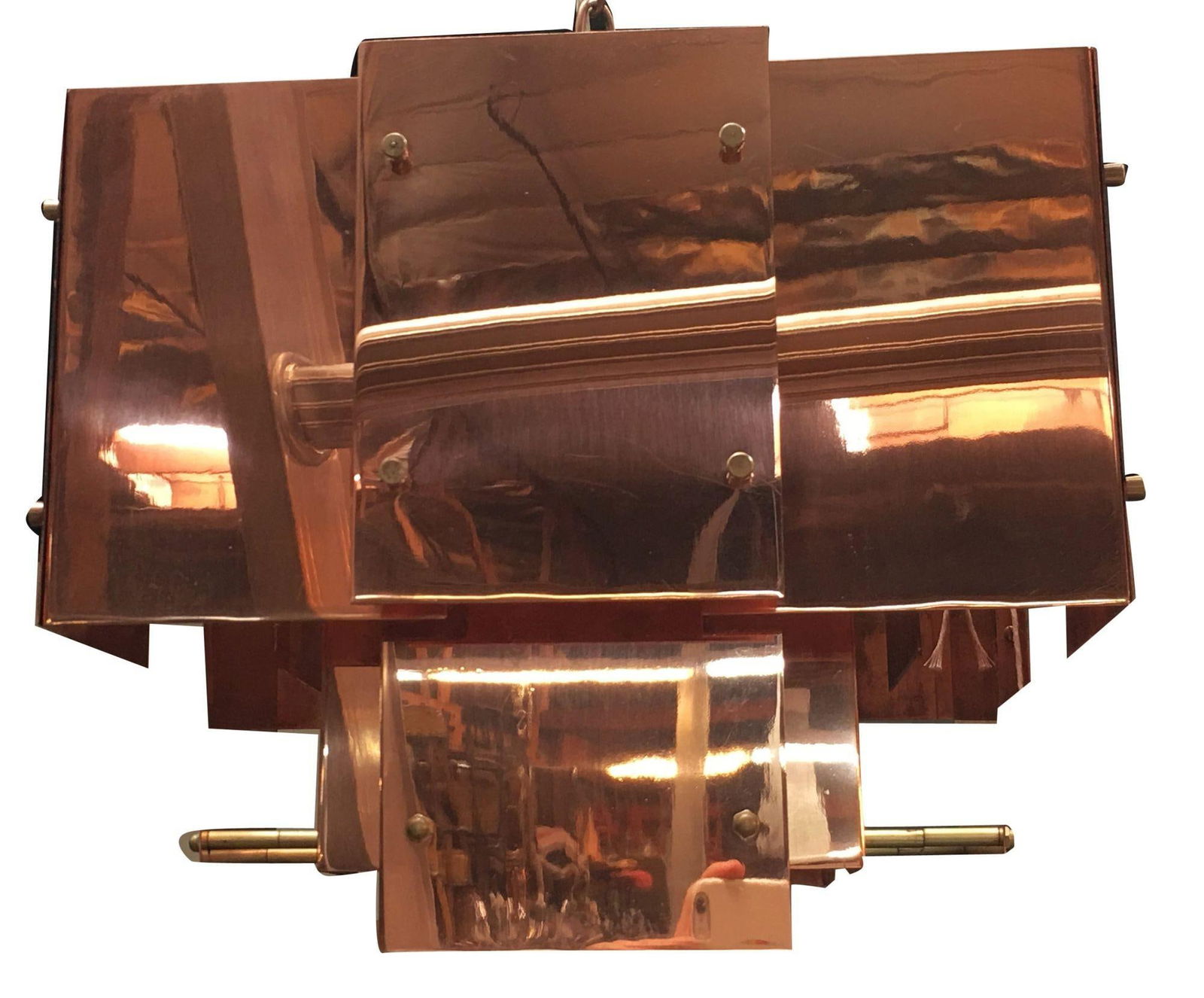 Robert Sonneman Designed Floating Panel "Cityscape" Brutalist Chandelier - 4