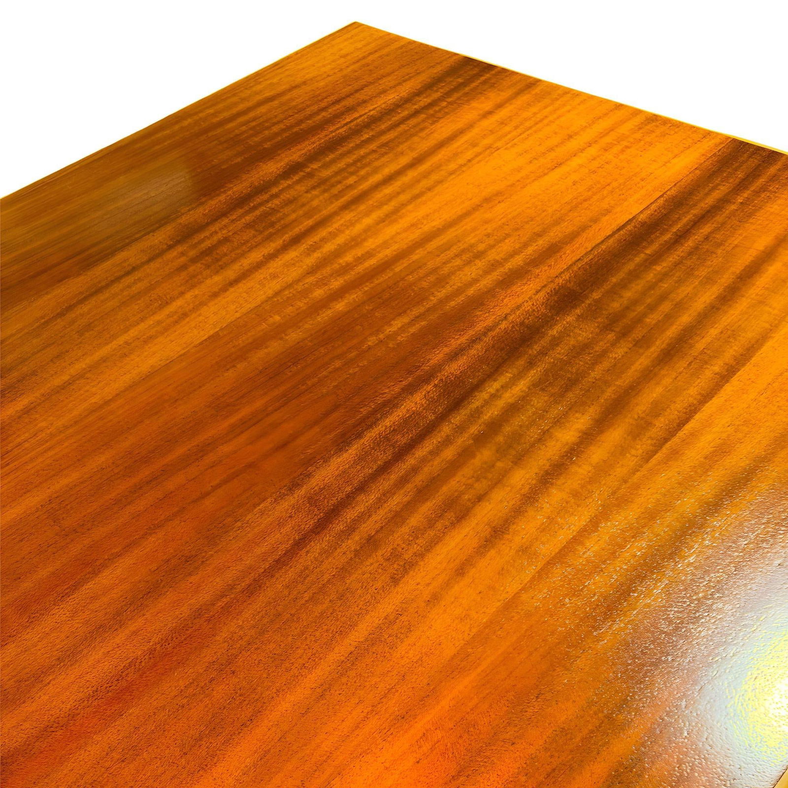 Restored Rattan & Curly Mahogany Square Coffee Table w/ Stacked Rattan Legs - 6